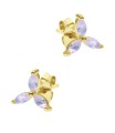 Three Petal Flower Silver Stud Earring STS-6263
